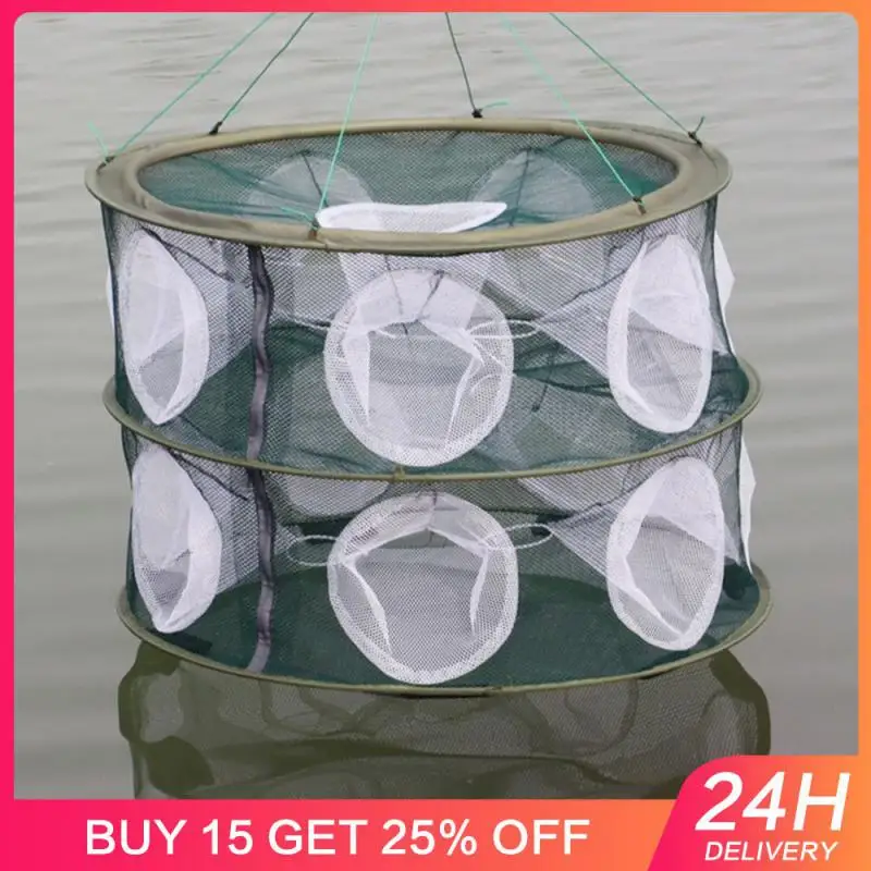 New Type Crab Cage Automatic Folding Portable Shrimp Fishing Net Fishing Trap Thickened Eel And Loach Net Cage Fishing Tools