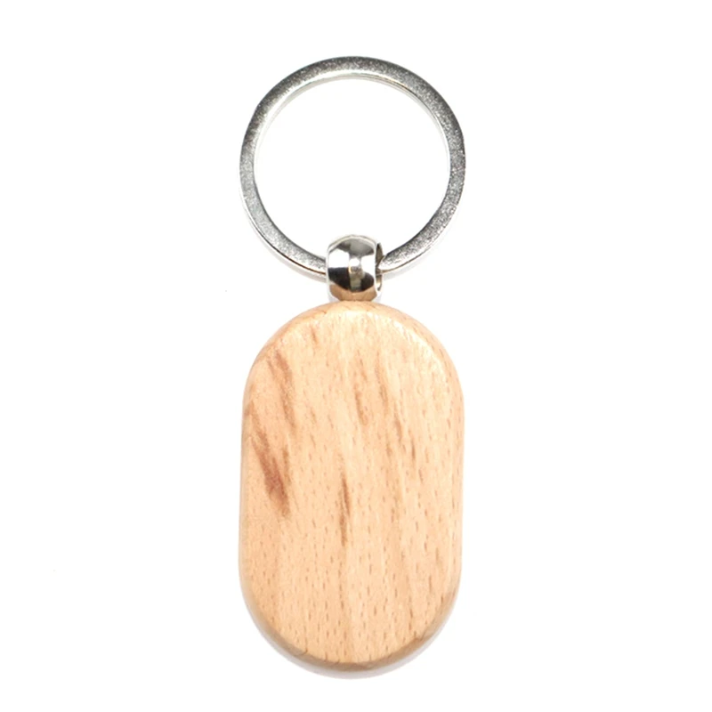 50 Pieces Blank Wooden Key Tag Key Engraving Blanks Unfinished Wood Keychain Key Ring Key Tags For DIY Crafts Style 16