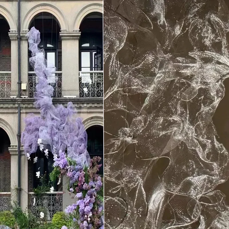 

Металлическая сетка, ткань для свадьбы, креативный дизайн, материал, декоративный фон, ручная работа, ткань для шитья своими руками, оптовая продажа