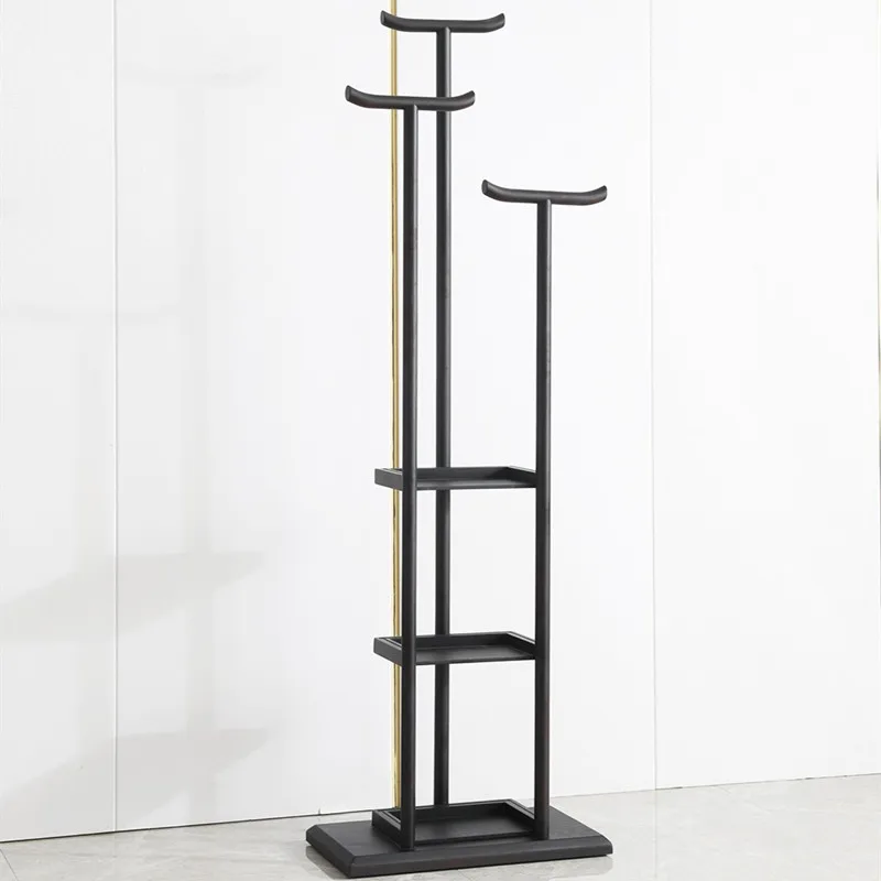 

Solid Wood Chinese-Style Household Box Hanger Zen Bedroom Floor-to-Ceiling Hotel Homestay Coat Rack for Restaurant