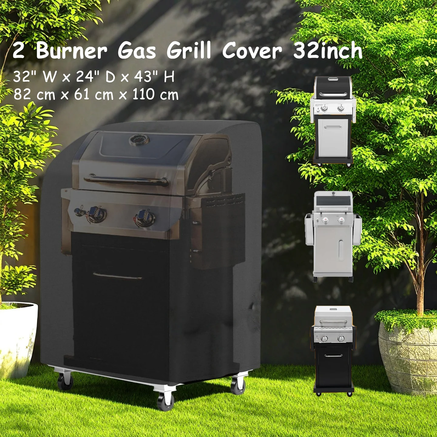32 inch Small Gas Grill Cover for Outdoor BBQ Grill, Waterproof, Weather Resistant, UV & Fade Resistant