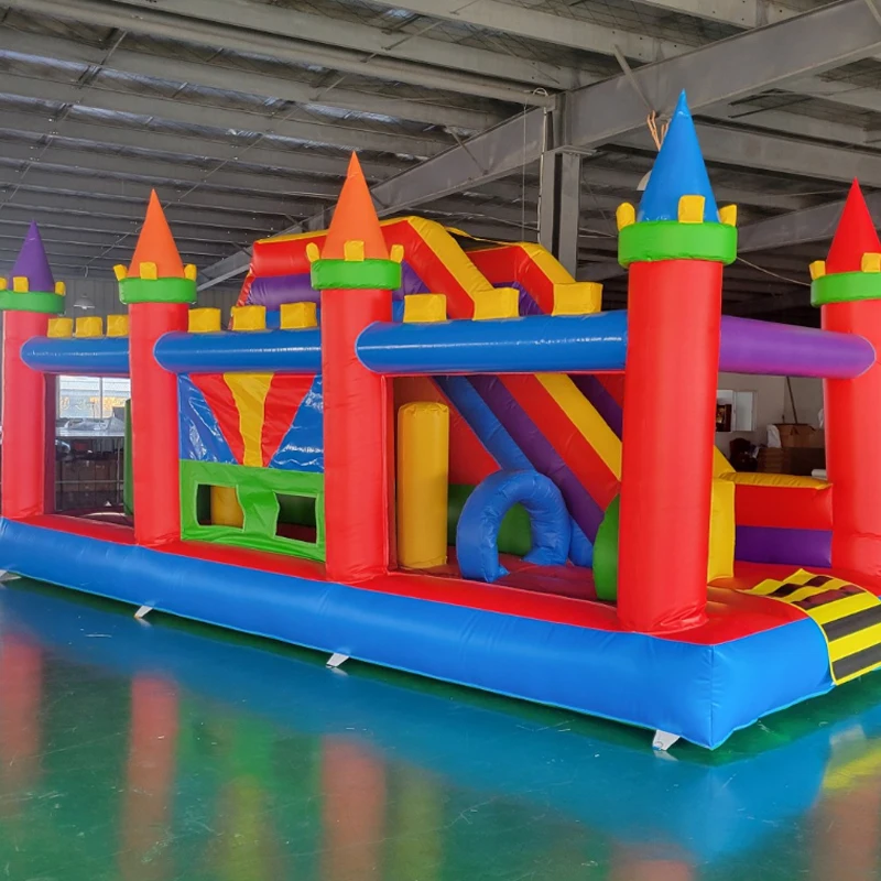 Commercial Inflatable Obstacle Course Bounce House Castle with Slide Tunnel Outdoor Party Playground Sport Game for Kids Adult