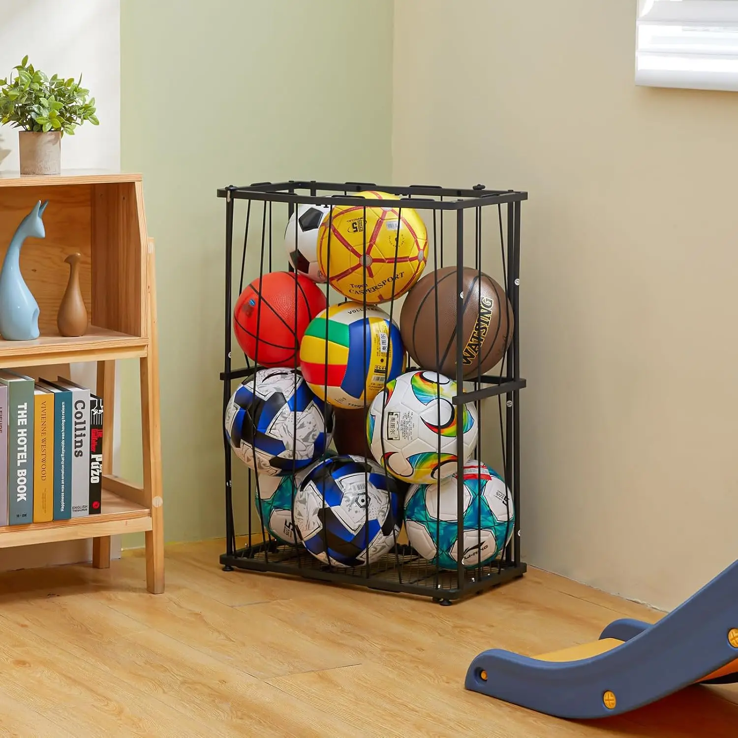 Cross-border supply storage rack, elastic rope sports ball hoop, thickened steel high-quality basketball hoop, competitive stora