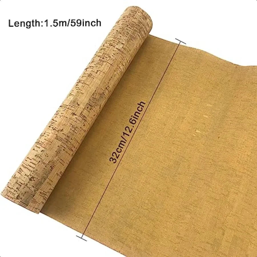 نسيج الفلين الرقيق من The Yard صديق للبيئة من الجلد الصناعي المزخرف مقاس 59 × 12.6 بوصة للأقراط وغيرها من Ha #2