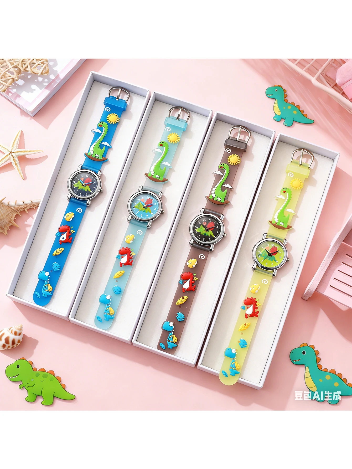 

Cute 3D Dinosaur Kids Wristwatch, Soft Silicone Band, Waterproof Quartz Watch for Boys, Ideal Gift for Toddlers
