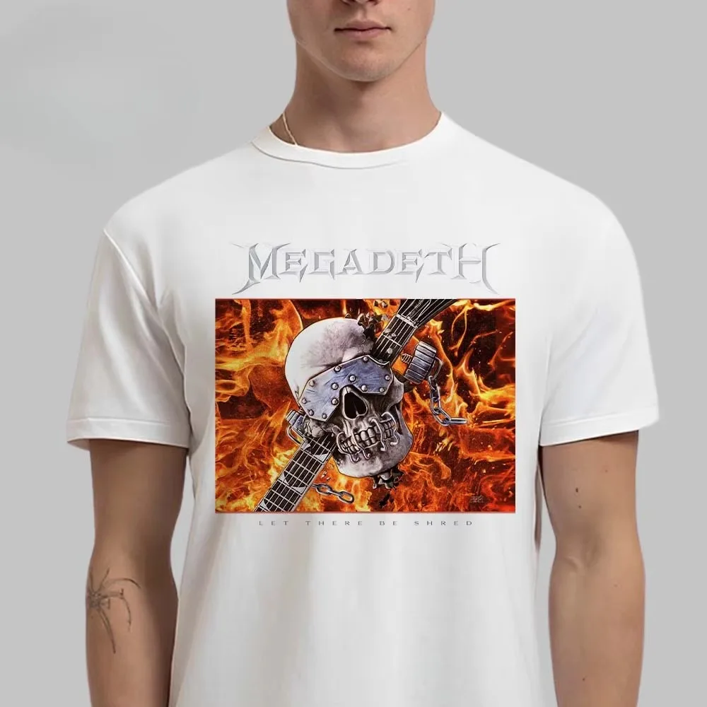 Puppet Parade Single Art White Megadeth Band Graphic T-Shirt Cotton Men Women Streetwear Tee