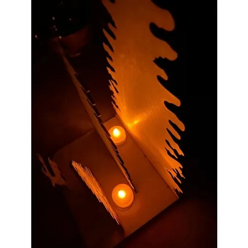 Ng Designed Xmas Decorations Lamp Night Deer and Tree Stage Light Wood (Candle Holder)