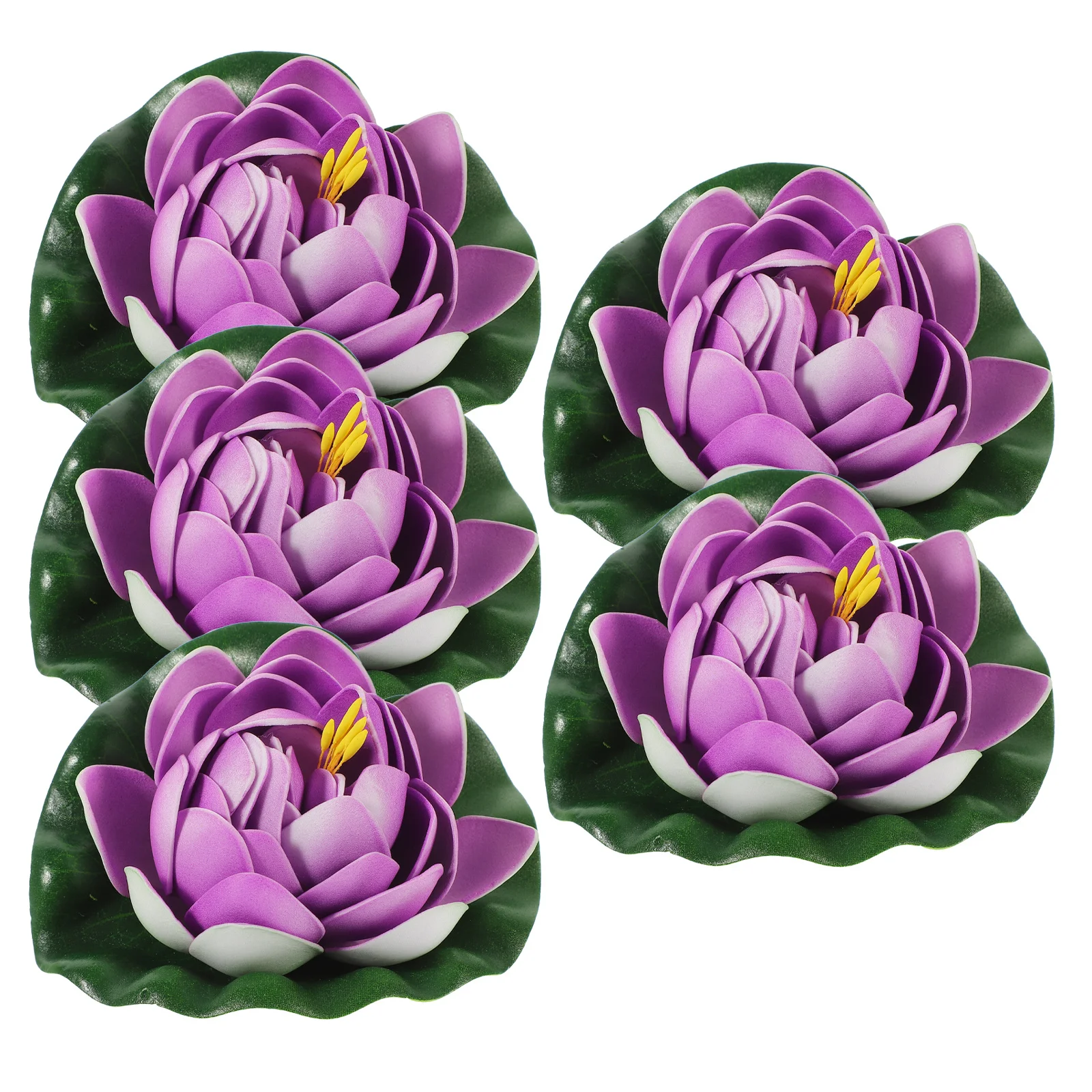 5 قطعة زهرة اللوتس الاصطناعية زينة البركة العائمة الحلي قابلة لإعادة الاستخدام حديقة المنزل فناء بركة ساحة الدعائم الزخرفية #2