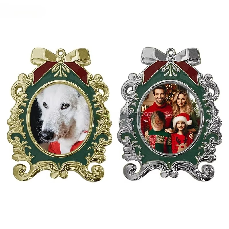 

1.97*2.36 Home Decor Vintage Christmas Tree Shape Ornament Christmas Tree Decoration Picture Frames Metal Christmas Photo Frame