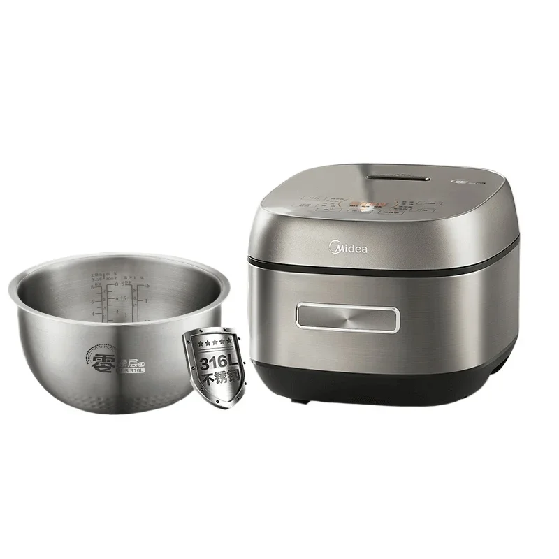 Midea Rice Cooker Household 0 Coating 316L Stainless Steel Non stick Inner Pot Anti stick 4L IH Uncoated Rice Cooker