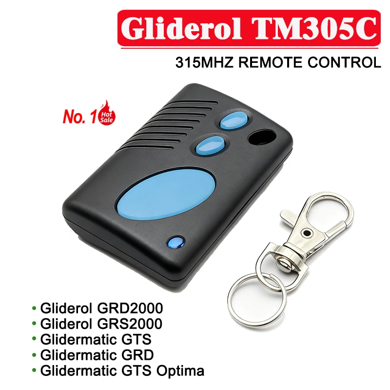 Telecomando per porta garage Gliderol TM305C TM-305C Attuatore per porta 315 MHz compatibile con Glidermatic GTS / GRD / GTS Optima