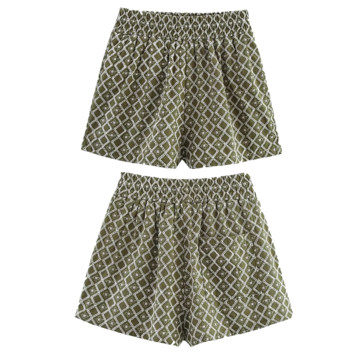 

Withered Bohemian Retro Embroidered Bermuda Shorts Women's French Holiday Loose Cotton Summer Shorts Women
