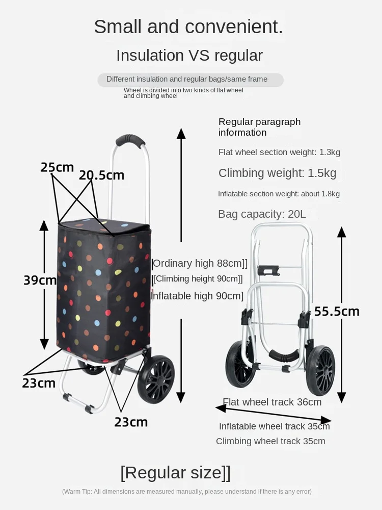 Shopping cart, small pull cart, mini foldable hand trailer, artifact, portable home