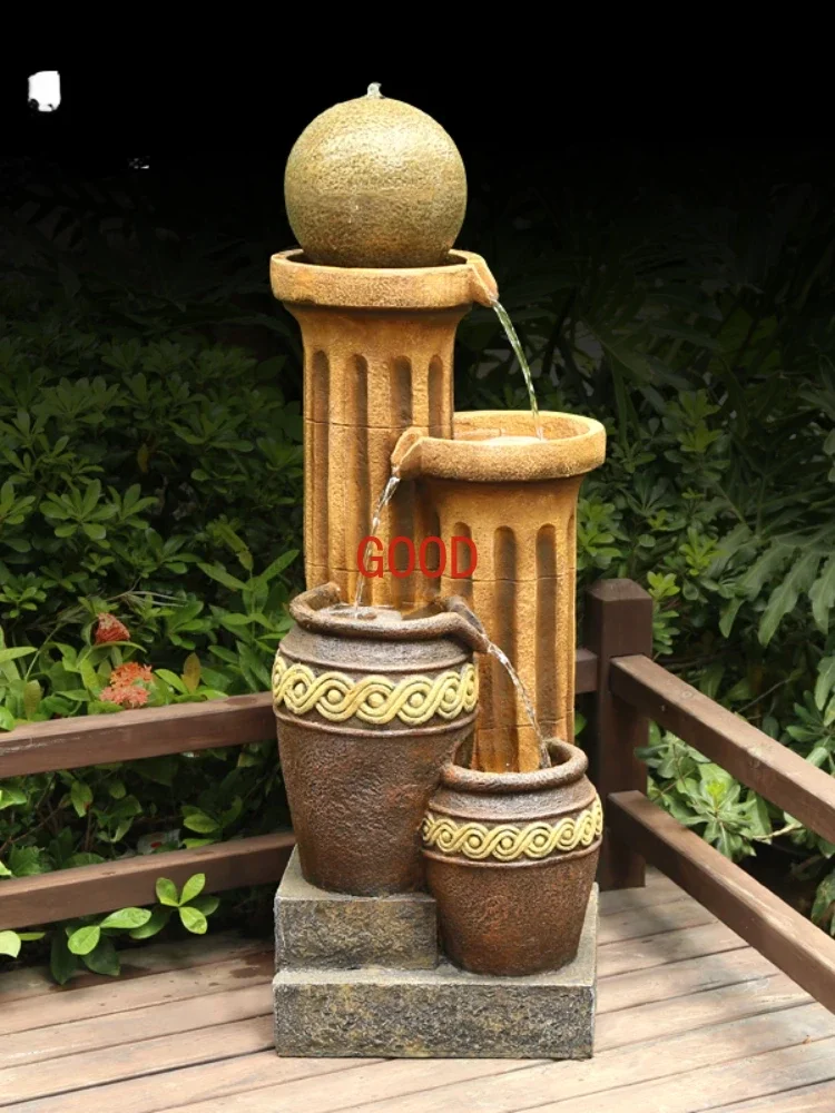 Creative Waterscape Fengshui Wheel Home Ornament Crafts Bonsai Decoration