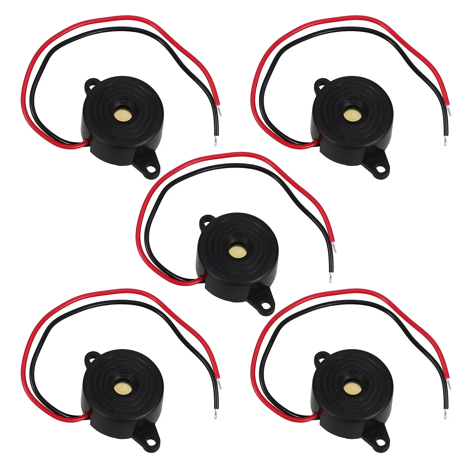 5Pcs High Decibel Electronic Buzzer Set Continuous Alarm 3-24V Dc Piezo Piezoelectric Active Buzzer Module for Physics Circuits
