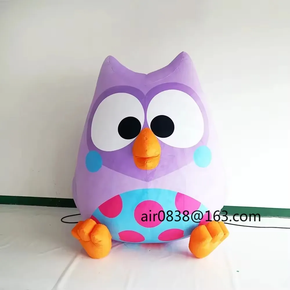 예술 조각 거대한 풍선 올빼미 만화 파란색 풍선 올빼미 동물 마스코트 이벤트 파티 장식