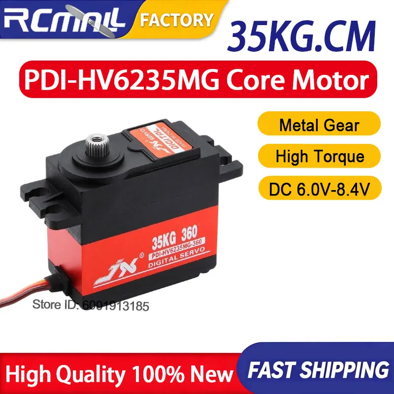 PDI-HV6235MG 35kg High Torque Digital Servo 180 Degree Metal Gear High Voltage Core Motor Steering Servo for RC Robot Car