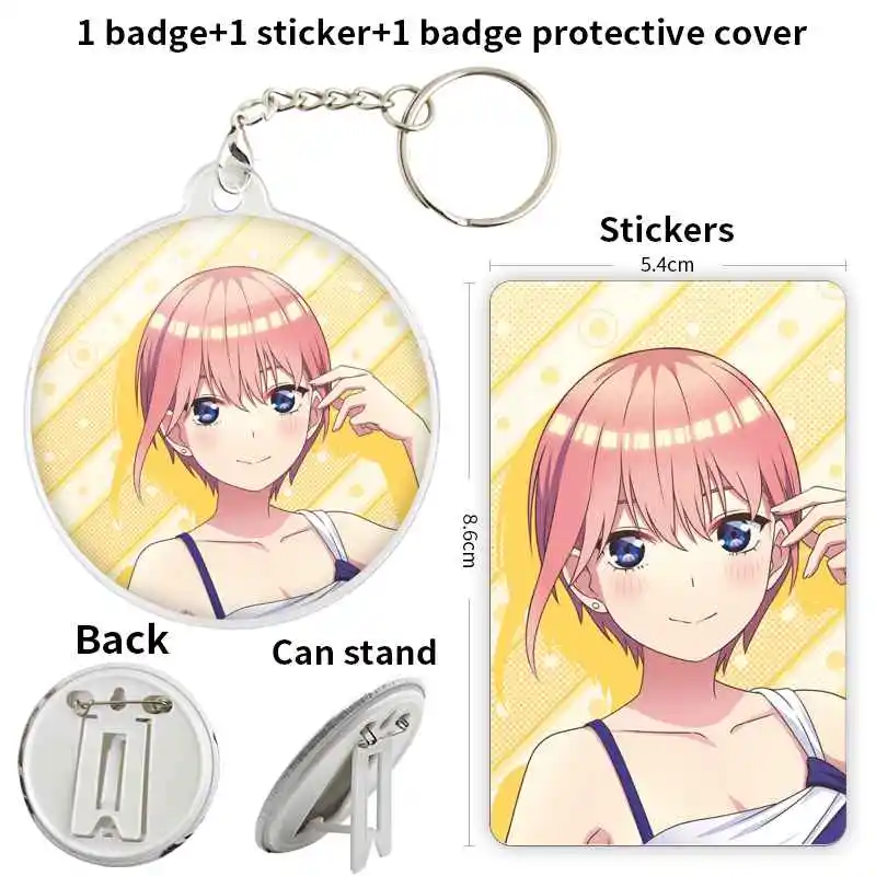 Nakano Ichika 5 toubun no Hanayome Game Anime Character Badge Brooch anchor Peripherals Pin Jewelry 75mm Cosplay