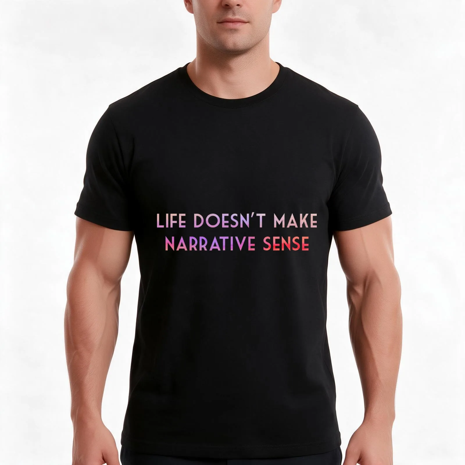 Life Doesn't Make Narrative Sense T-Shirt Summer Casual Cotton Tee Oversized Streetwear Tops Vintage Graphic Print