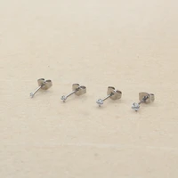 Super Mini 1.5MM 2MM Zircons Stainless Steel Push Back Stud Earrinngs For Men Women 2PC Delicate Jewerlry - Image 3