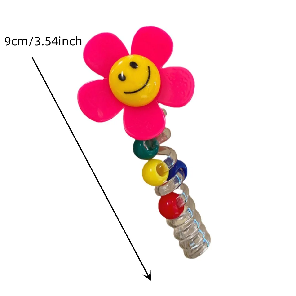 4PCS Sweet Spring and Summer Sunflower Bubble Braided Hair Artifact Tie ponytail Candy Color Telephone Wire Hair Loop Hair Rope image 6