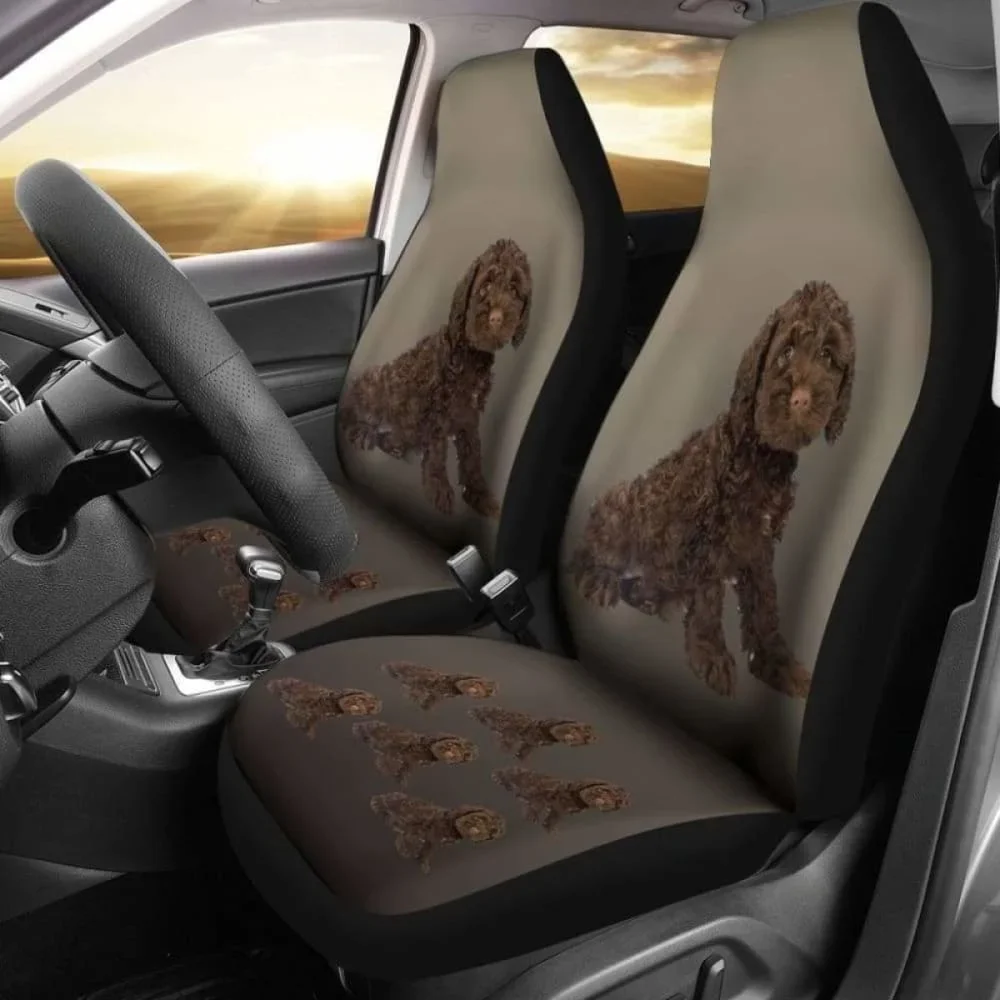 Cockapoo Car Seat Cover Chocolate,Pack of 2 Universal Front Seat Protective Cover