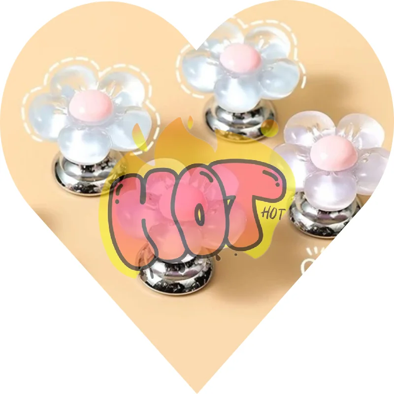 

Flower Shape Self-Adhesive Toilet Press Button Nail Protector Toilet Presser Bathroom Decor Accessories Water Tank Drain Buttons