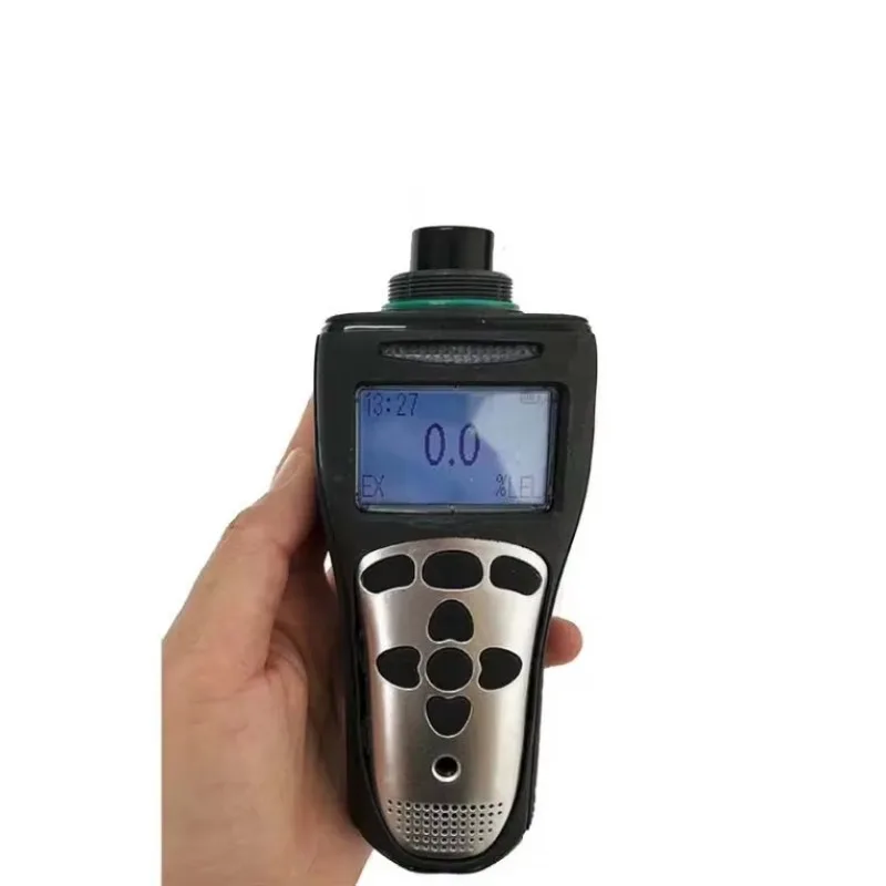 كاشف الغاز المحمول عالي الحساسية قابل للتخصيص EX CH4 C2H4 VOCS كاشف تسرب الغاز كشف التركيز مع شاشة LCD
