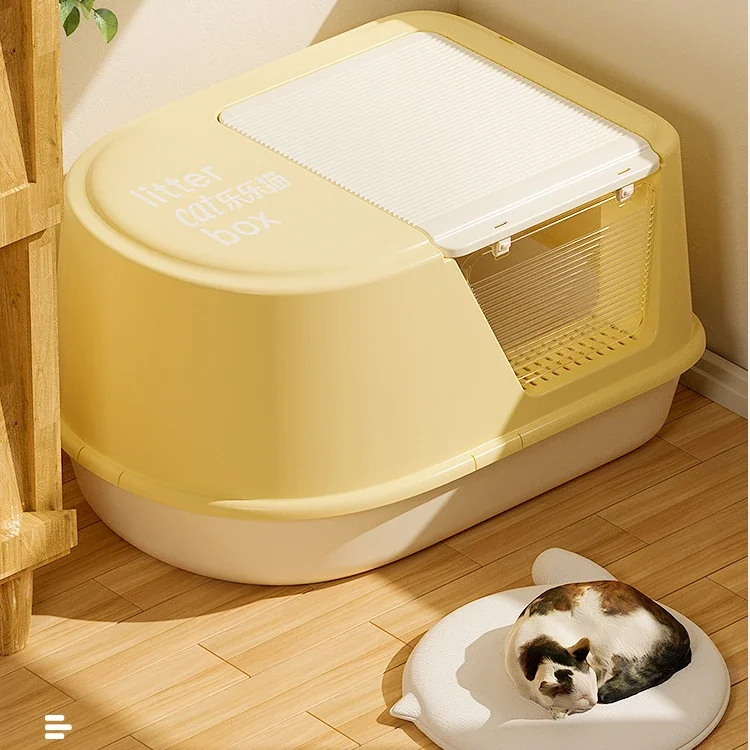 

Fully Closed Anti-odor Cat Litter Boxes, Oversized Anti-splash and Anti-sand Cat Toilet, Pet Items Tray for Cat Sandboxes