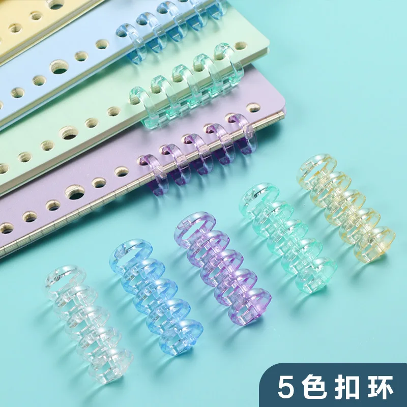 

20Pcs 5-Hole binder, buckle ring, clip ring DIY removable, self-made coil binding clip, cover punching school supplies storage