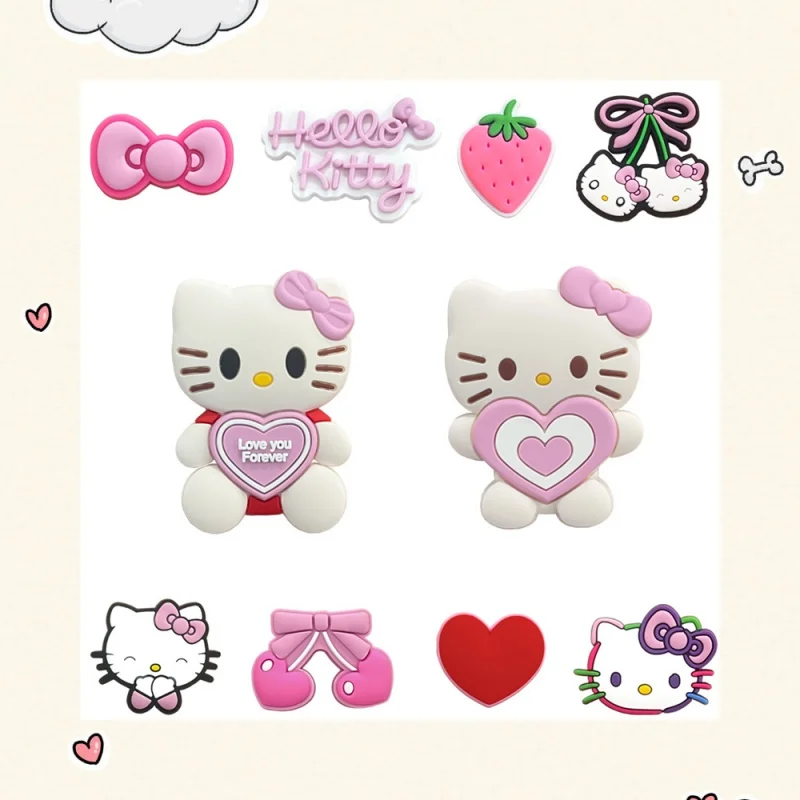 

Cute KT Cat hole shoes, garden shoes, decorative buckle beach shoes, shoe flower buckle accessories, cartoon shoe decorations.