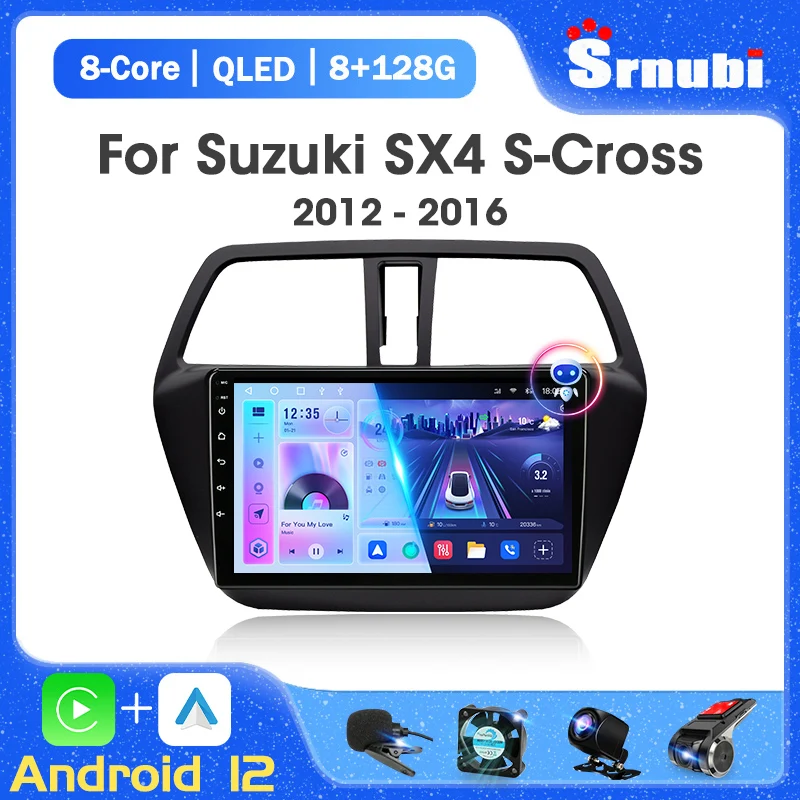 

2 Din Android 12 Car Radio For Suzuki SX4 2 S-Cross 2012 - 2016 Multimedia Player Navigation Carplay Stereo GPS DVD Head Unit