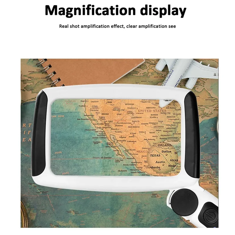 UISN 5/20/45X Vergrootglas Verlicht Met 20 Leds Oplaadbare Handheld Lezen Vergrootglas Voor Lezen Kleine Lettertype Senioren