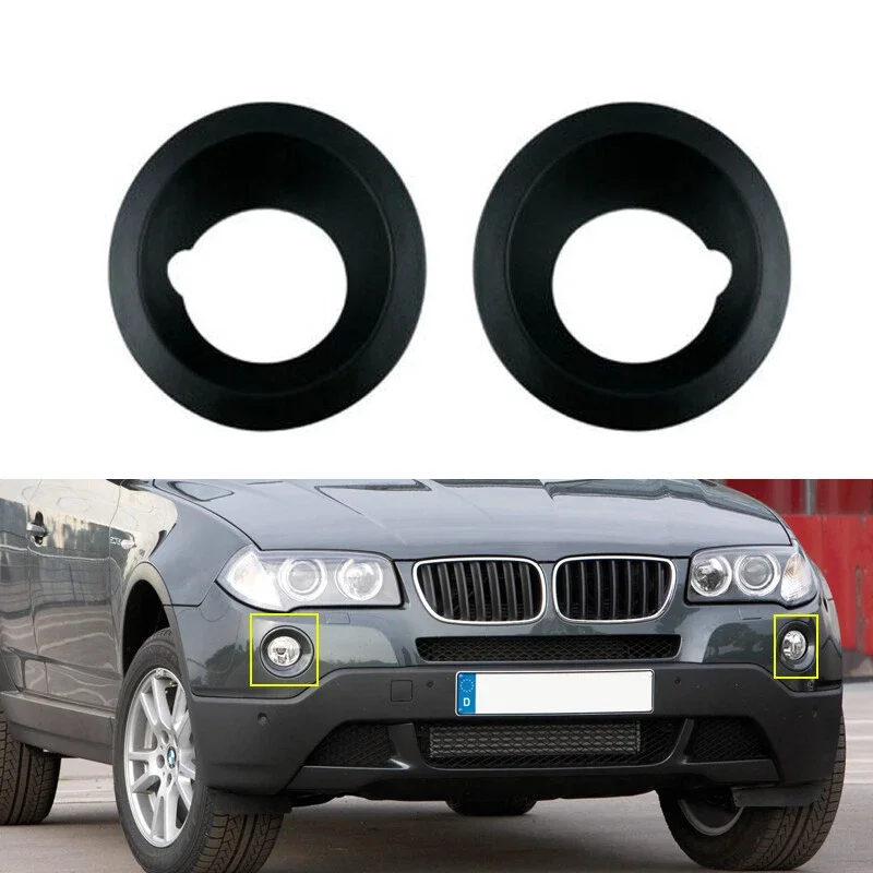 Black Fog Lamp Surround Ring Trim Cover For BMW X3 E83 2004 2005 2006 Front Bumper Fog Light Bezel 51113400911 51113400912