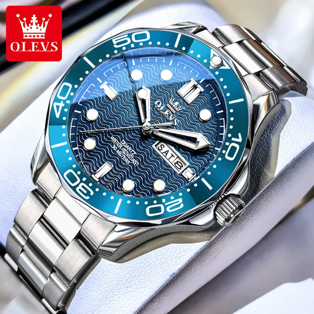 OLEVS 2026 New Business Mens Watches Top Brand Luxury Quartz Watch For Men Waterproof Week Date Clock Male Sport Watch Relogio
