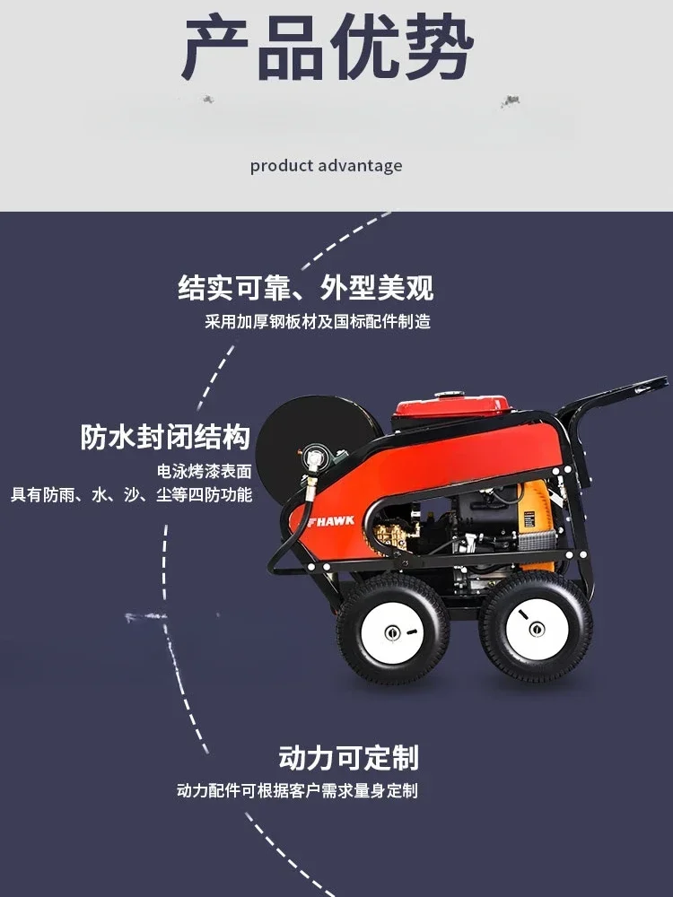 High pressure pipeline dredging cleaning machine