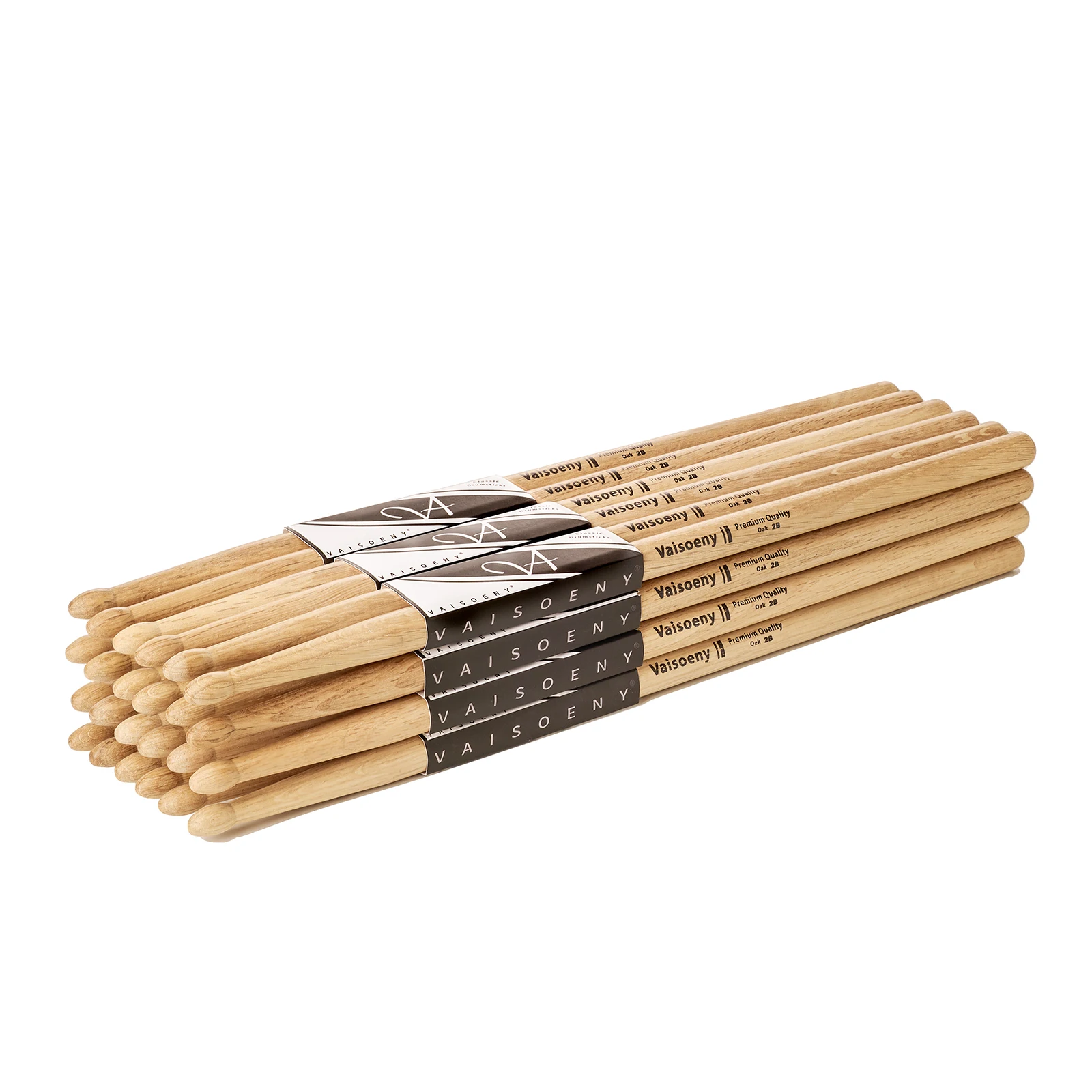 12 Pairs 2B Oak Wood Drumsticks, Thick Durable Shaft, Ideal for Rock/Metal/Pop High-Intensity Music (XM-2B-12P)