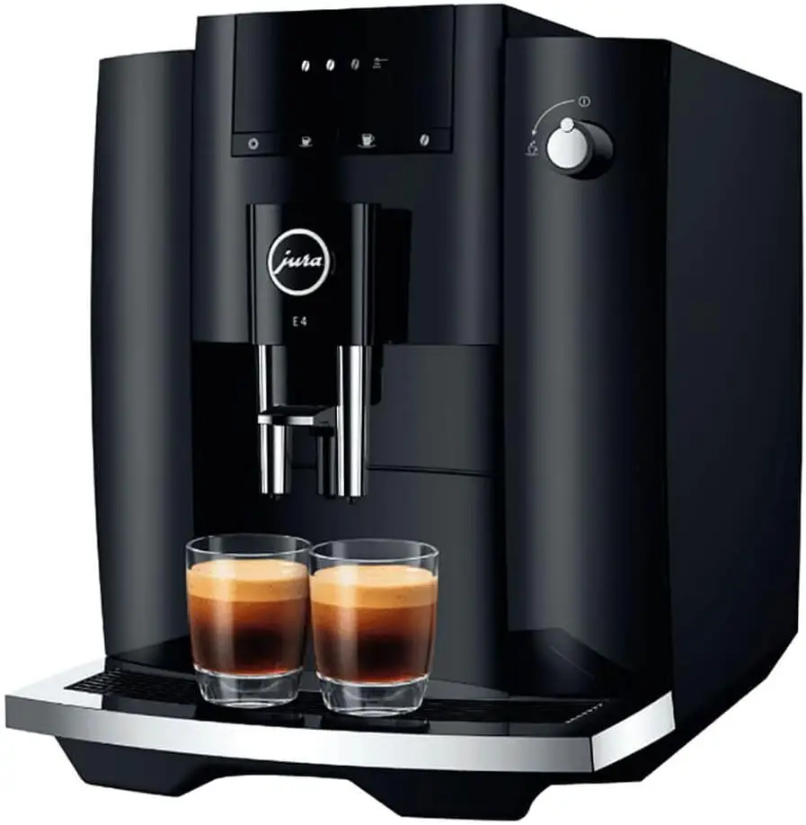 Jura E4 Piano Black Automatic Coffee Machine, 120 volts