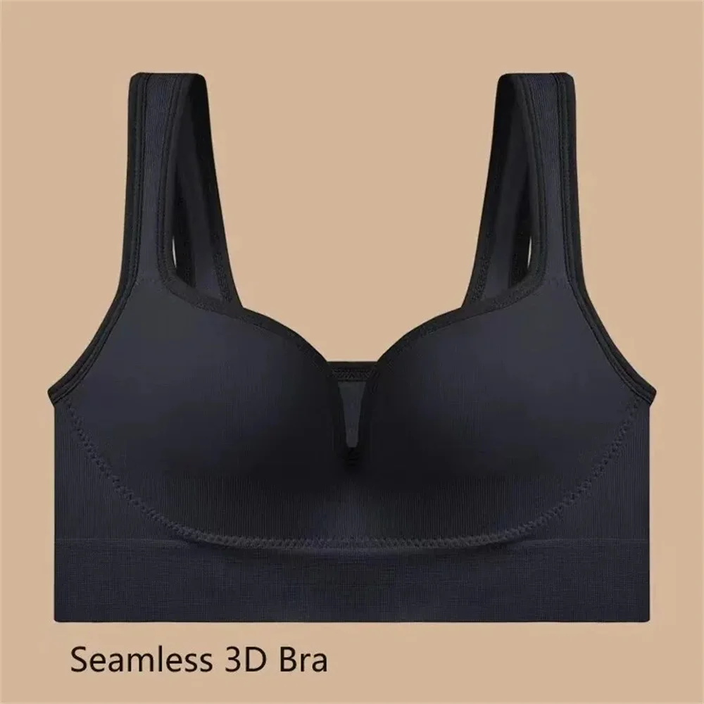 Damski bezszwowy biustonosz 3D Camisole bielizna M L XL czarny wentylowany, odporny na wstrząsy krótki Top Fitness sportowy joga na co dzień