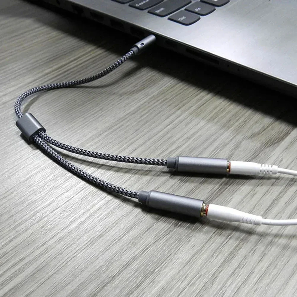 Conector divisor de auriculares, Cable macho a 2 hembra de 3,5mm a 3,5mm para teléfono, ordenador portátil, adaptador auxiliar de micrófono