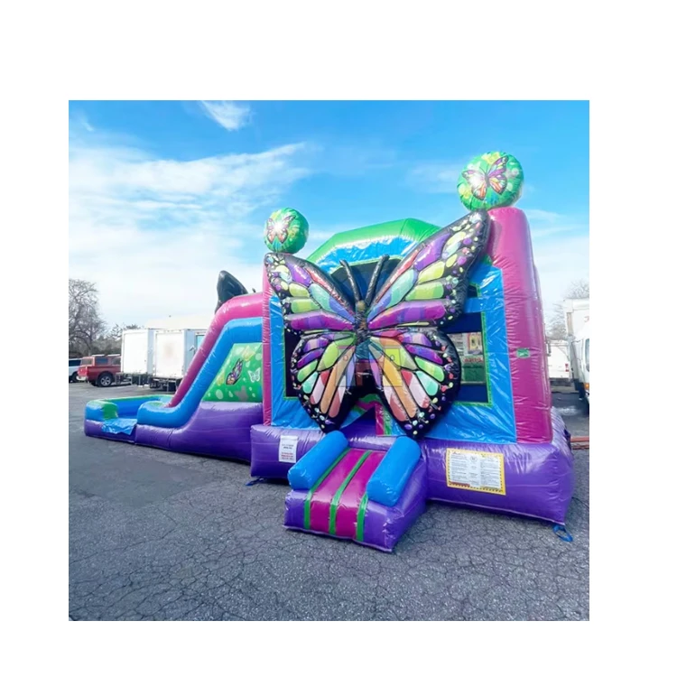 Commercial PVC Inflatable Butterfly Bounce House Water Slide Kids Outdoor Party Combo Bouncer with Blower Accessory Fun for All!