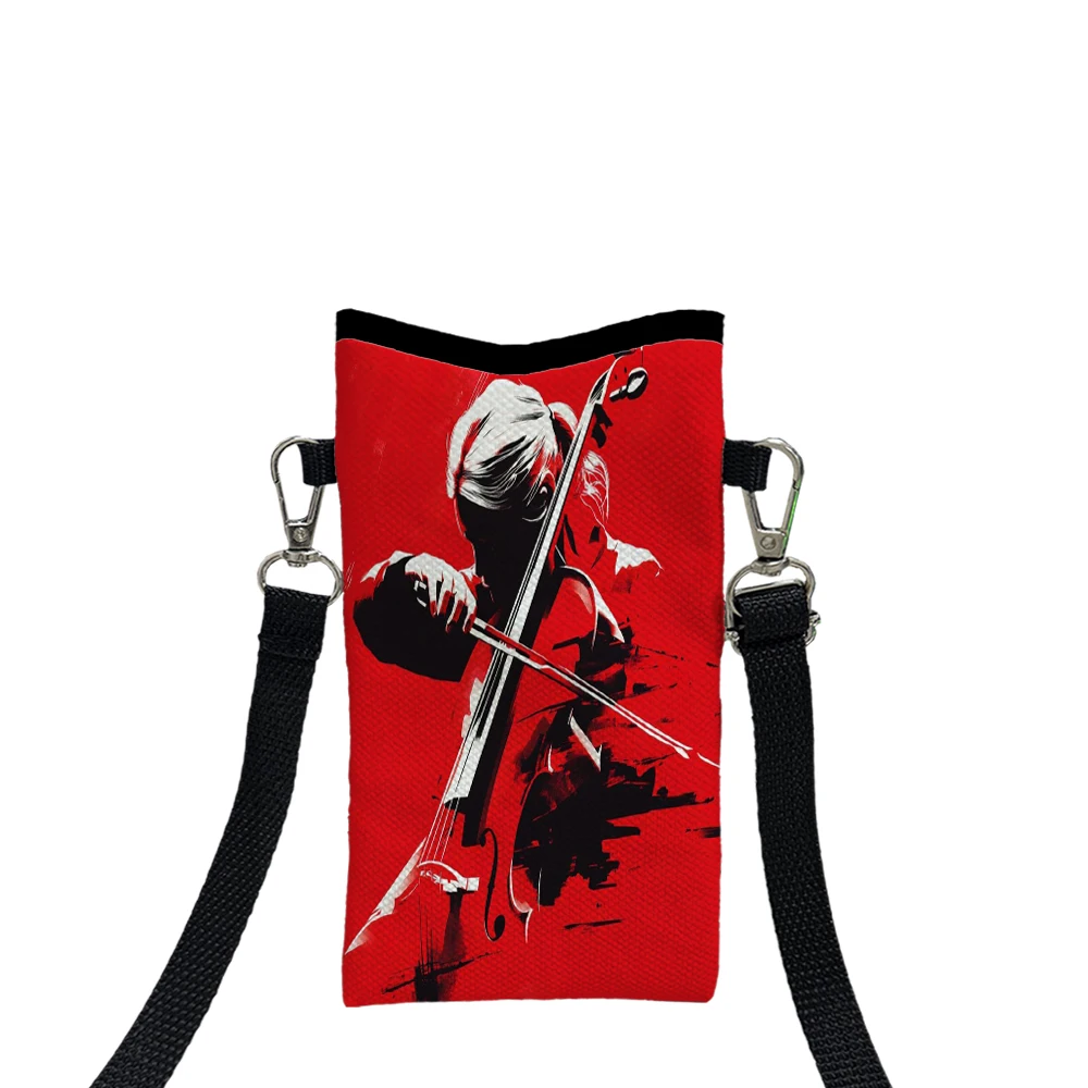 

Red Violin Fashion Mobile Phone Bag Multifunctional Crossbody Phone Bag Adjustable Strap Shoulder Bag for Women12.4