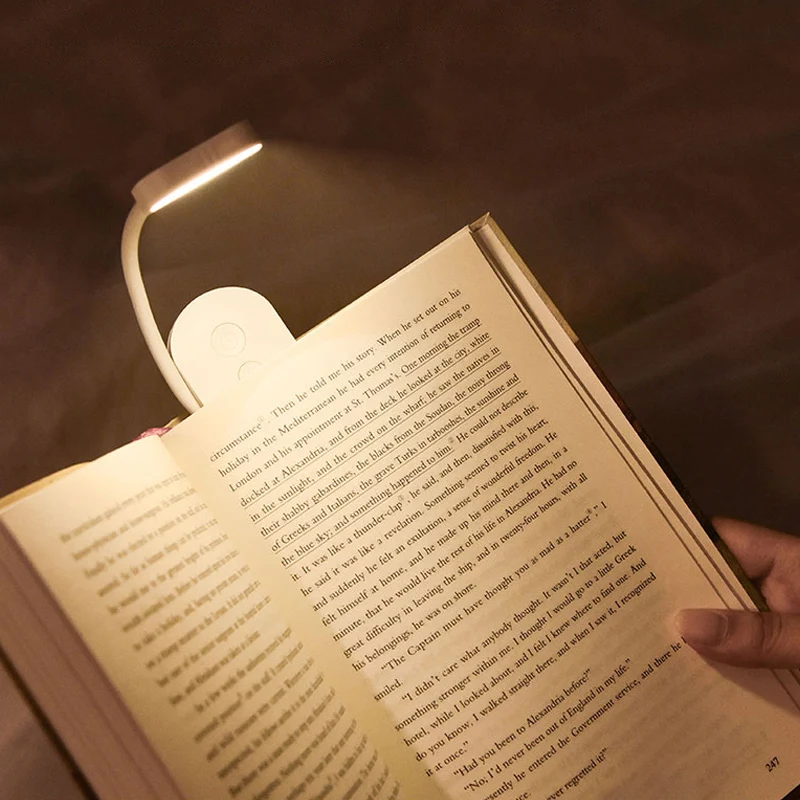 LED Clip-On Reading Light – Adjustable, Portable & USB Rechargeable Book Light for Night Reading