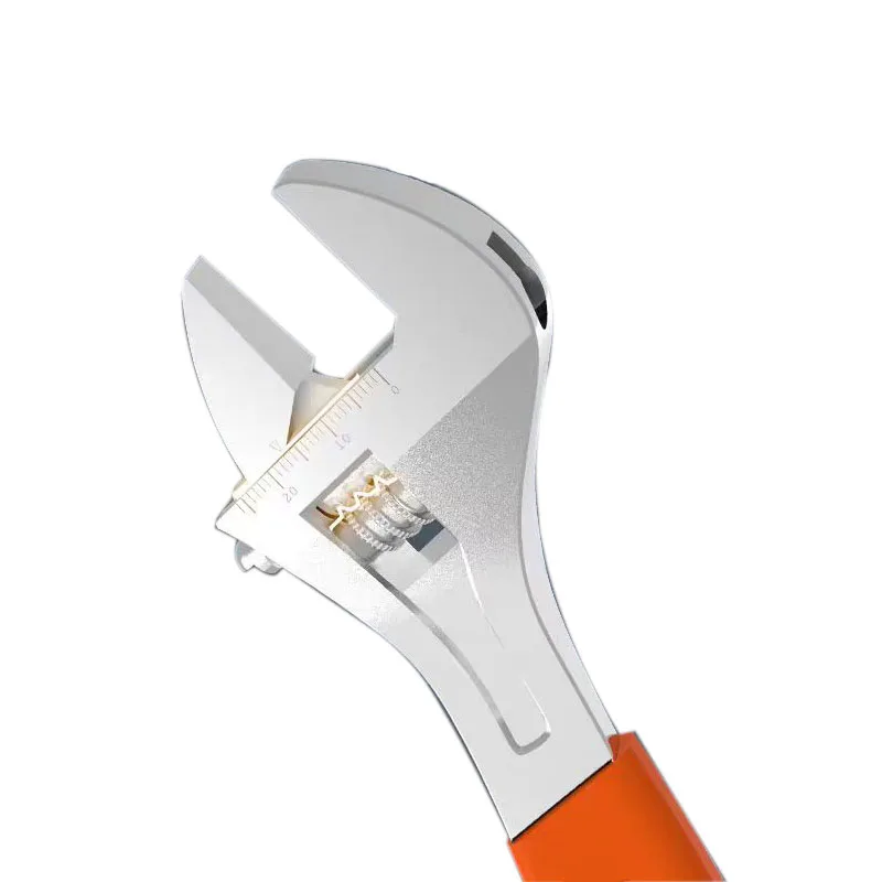 RAYENR Adjustable Wrench Large Openin long Handle Universal Spanner Carbon Steel Mechanical Workshop Hand Repair Tools