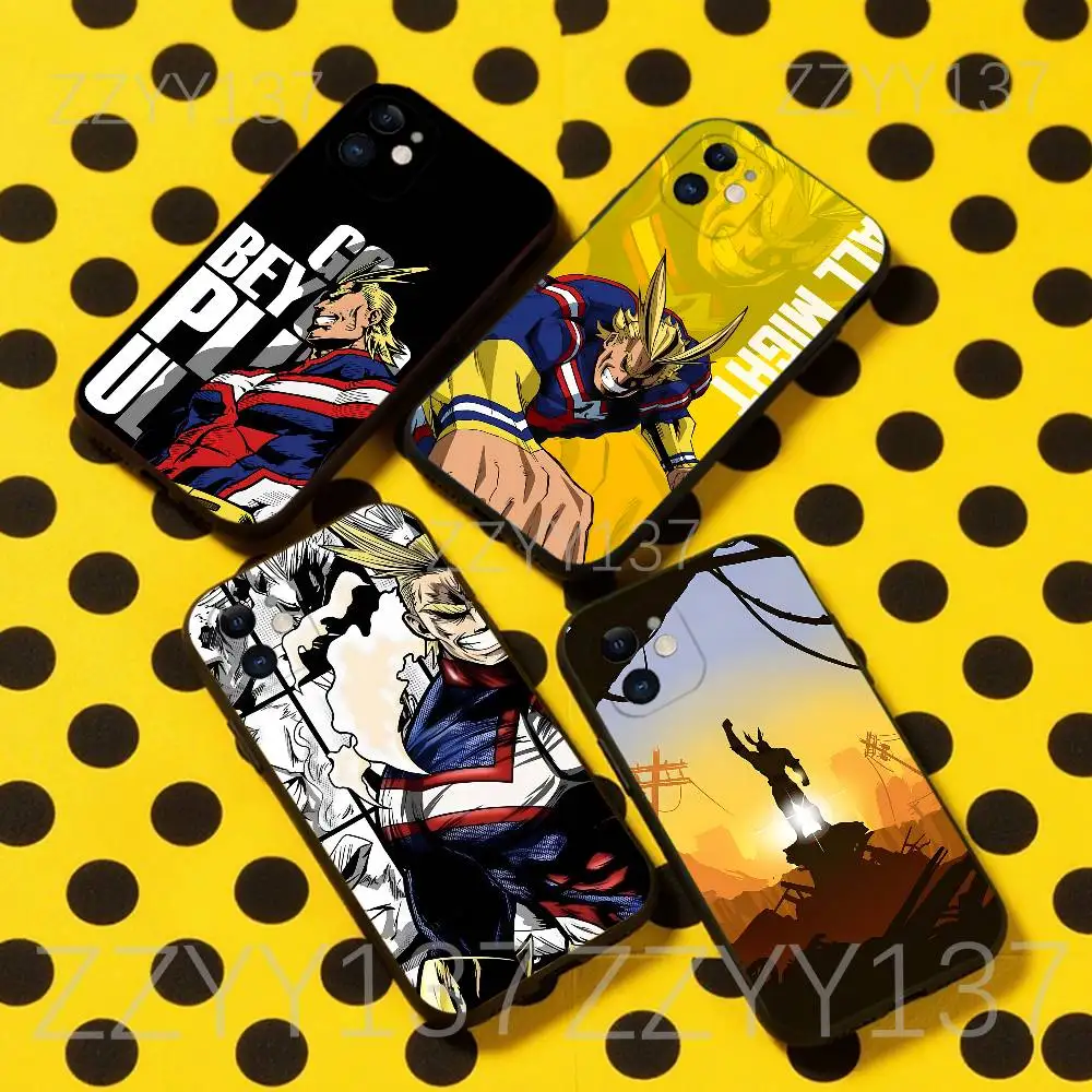 

All Might My Hero A-Academia Phone Case For iPhone 17,16,15,14,13,12,11,Pro,Max,Plus,Air,X,XS,XR,SE,8,7,Mini,Soft Black Funda