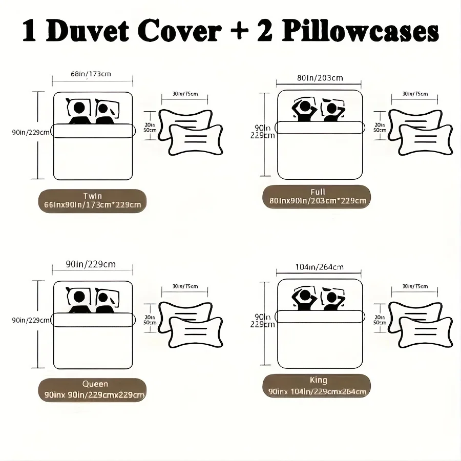 2/3 pieces Bohemian duvet cover set, soft and comfortable, with pillowcases (duvet and pillow core not included)