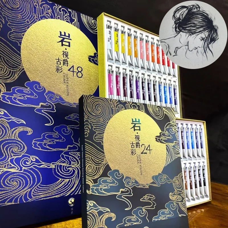 8ML 24/48 Colors Watercolor Paint Set Art Class Painting Creation Coloring Outdoor Sketching Mineral Color Watercolor Paints Set