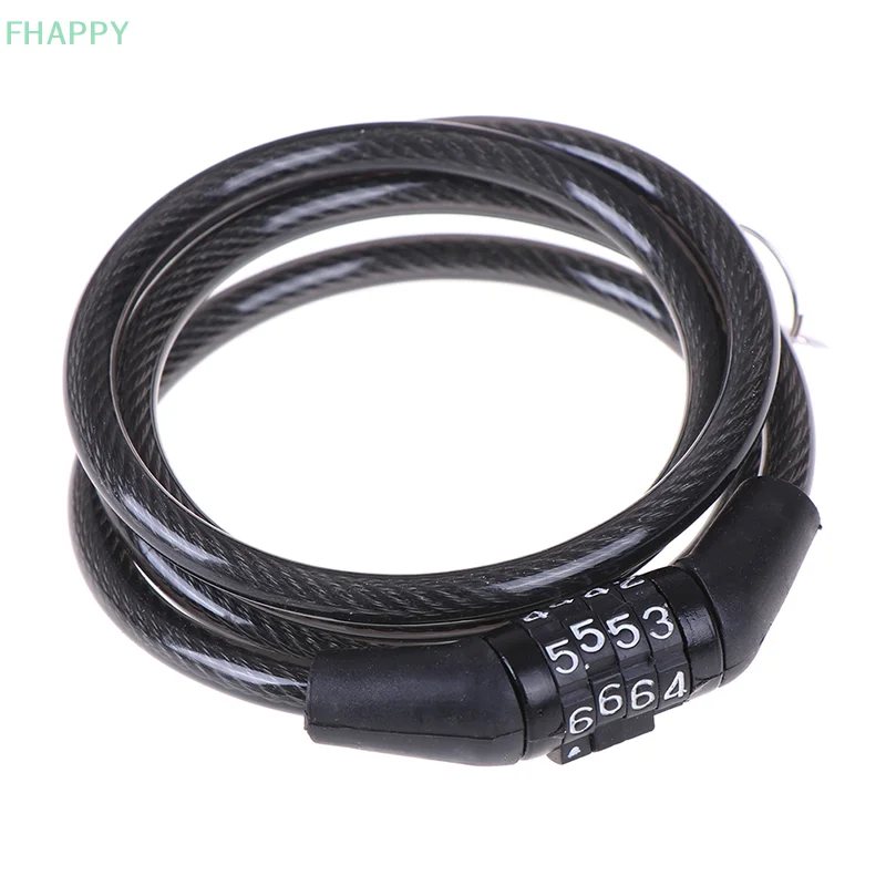 Candado de cadena de cable para bicicleta, combinación de contraseña de 4 dígitos, seguridad para ciclismo