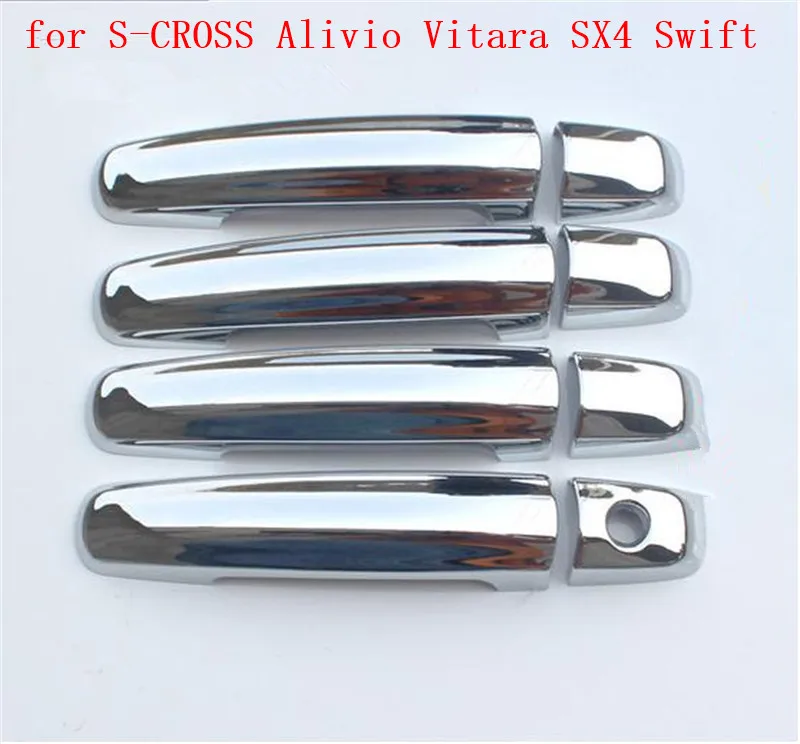 Car Accessories ABS Chrome Car Door Handles Bowl Cover Trim Door Handle Trim for Suzuki S-CROSS Alivio Vitara SX4