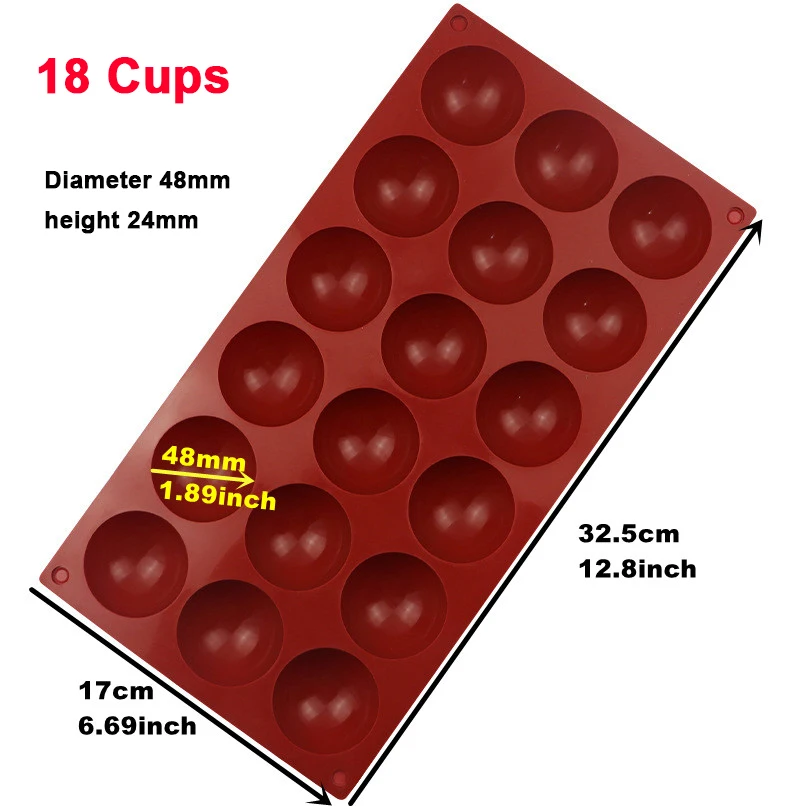 Halbkugel-Silikon-Schokoladenform, halbe Kugel, Kuchenform, Silikonkuppel, Backformen, DIY, Pudding, Süßigkeiten, Gelee, Küche, Backwerkzeug